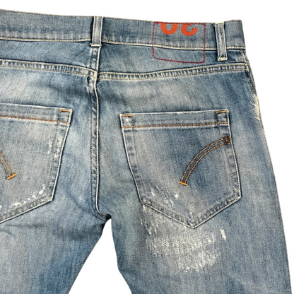 Dondup Mius Distressed Slim Fit Jeans (Blue)