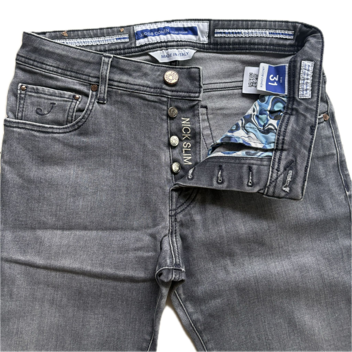 Jacob Cohën Nick Slim Fit Jeans (Gray)