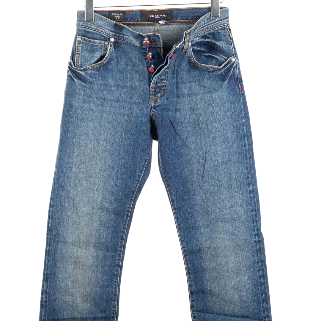 Kiton Straight Fit Jeans (Navy Blue) (New)