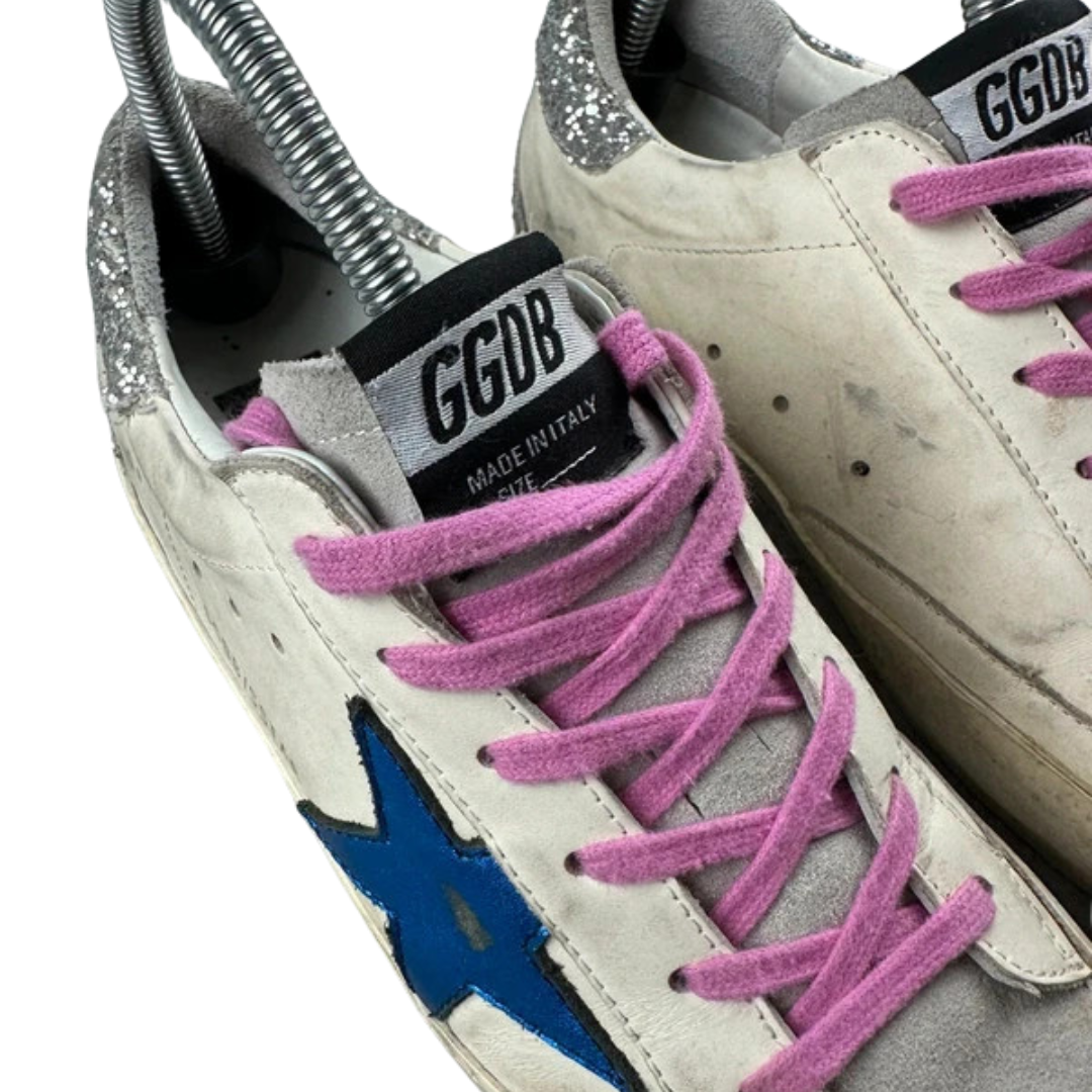 Golden Goose Superstar Sneakers (White Silver) (Women's)