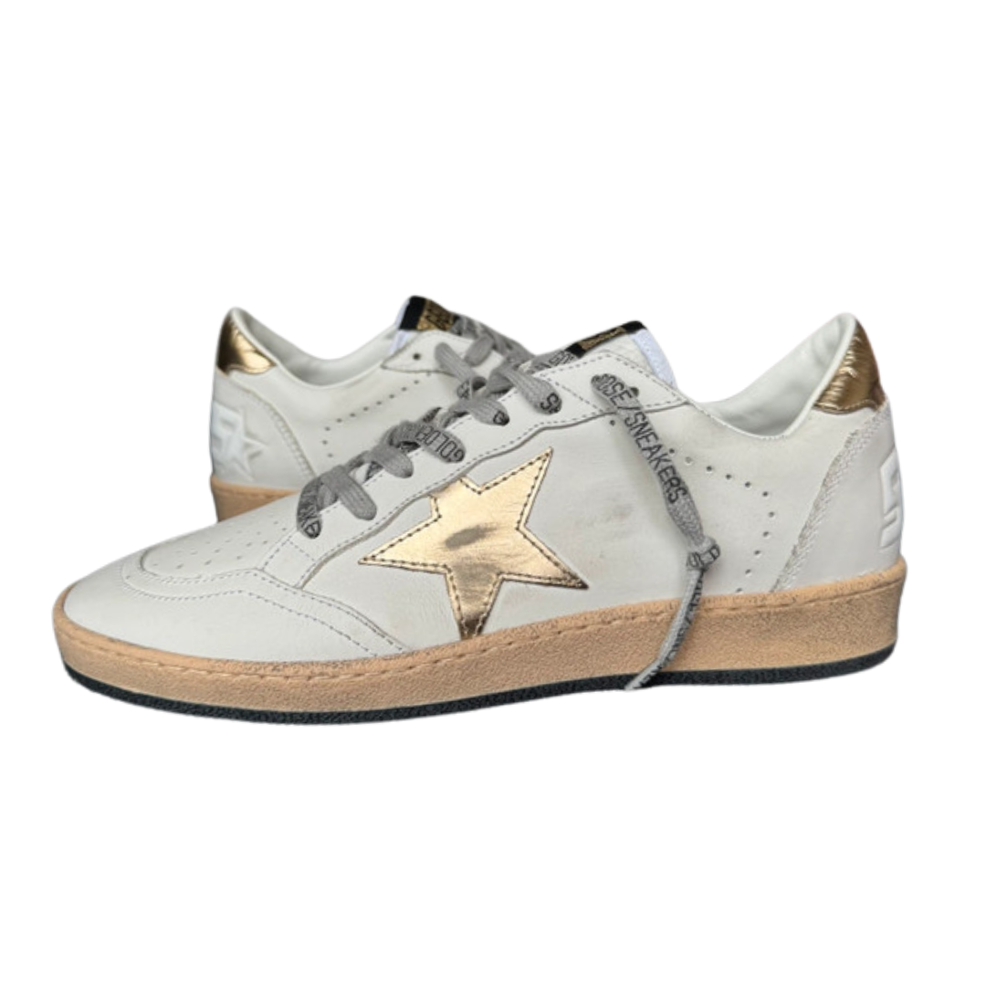 Golden Goose Ballstar Sneakers (White Gold) (New) (Womens)