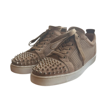 Christian Louboutin Louis Junior Spike Sneakers (Beige)