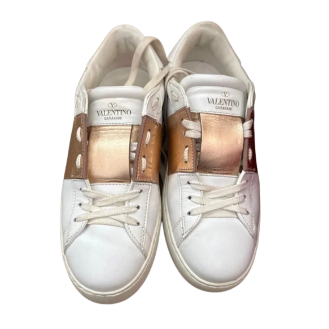 Valentino Garavani Open Sneakers (White Gold) (Womens)