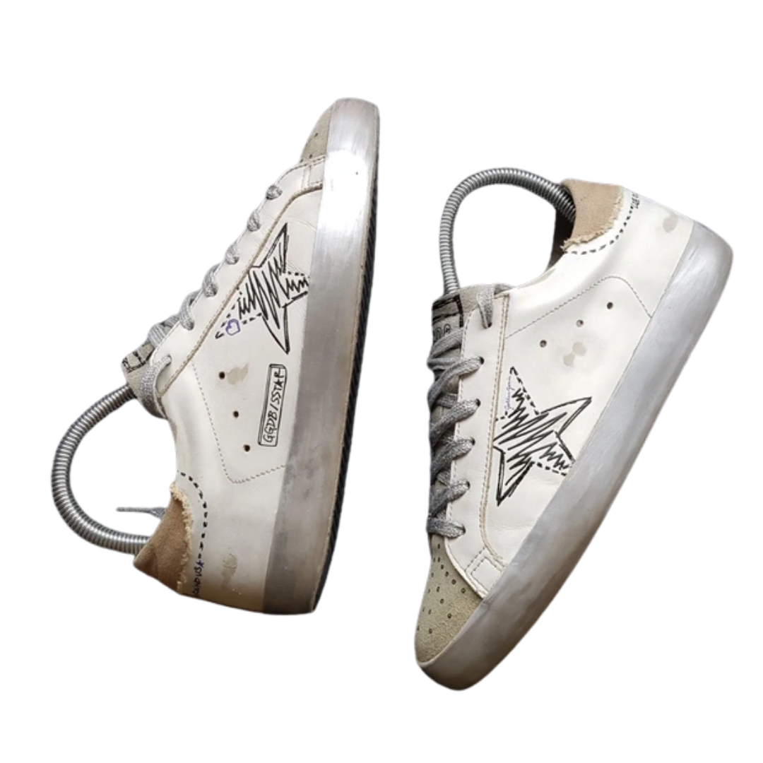 Golden Goose Special Edition Superstar Sneakers (White Beige) (Womens)