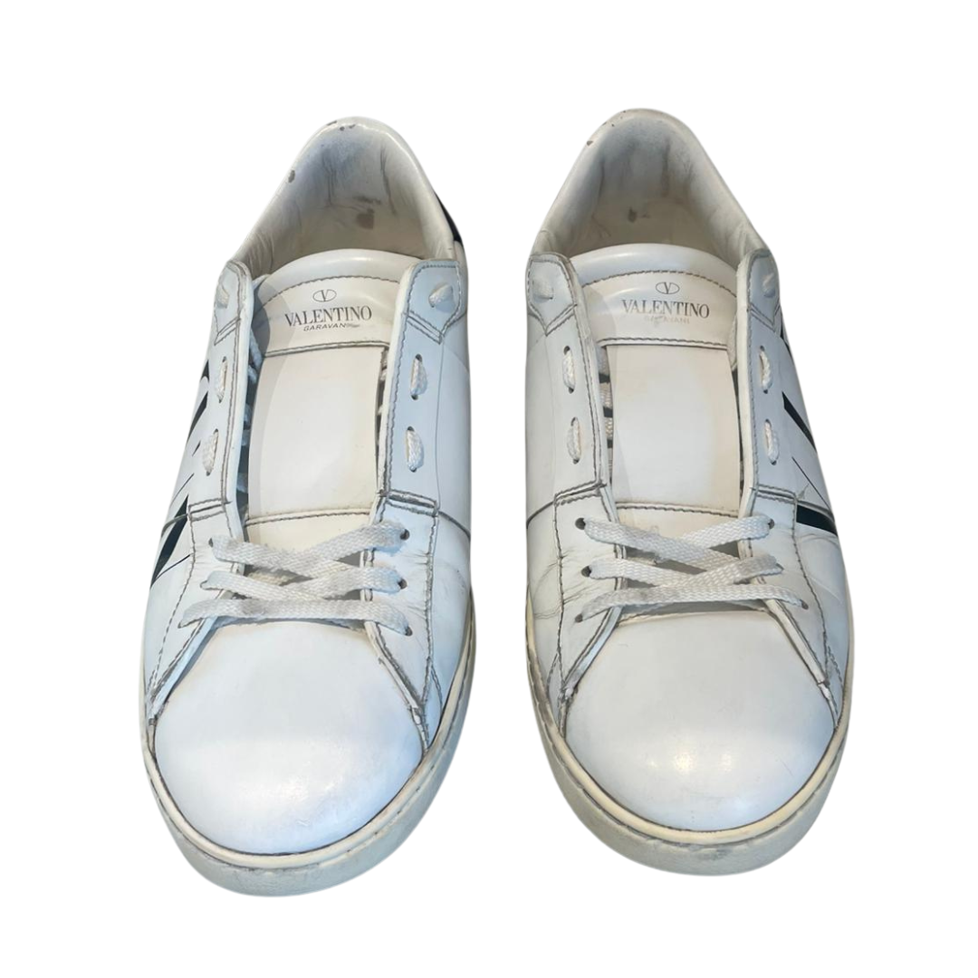 Valentino Garavani VLTN Open Sneakers (White Black)
