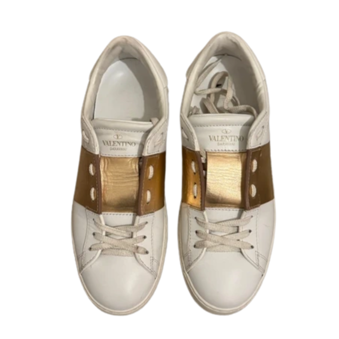 Valentino Garavani Open Sneakers (White Gold) (Womens)