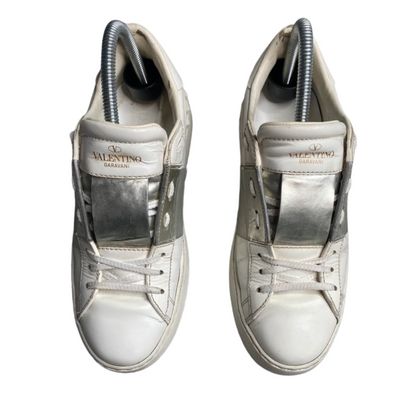 Valentino Garavani Open Sneakers (White Silver) (Womens)