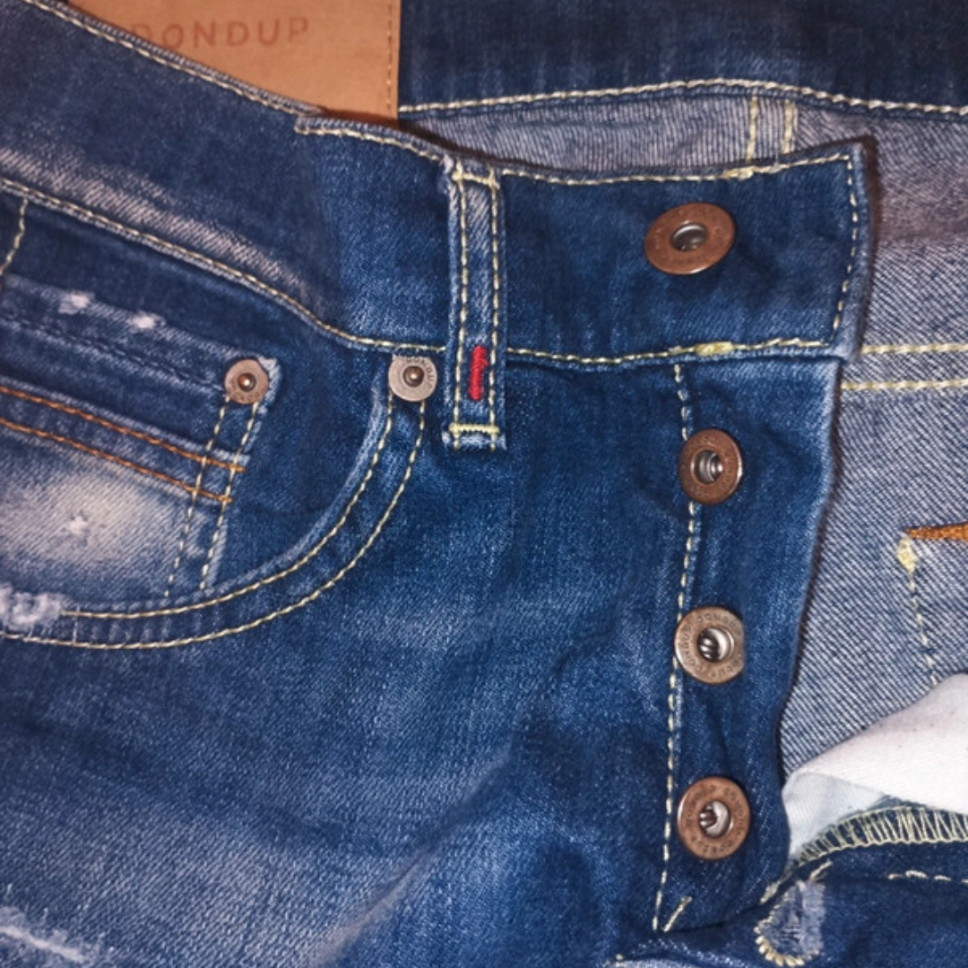 Dondup Ritchie Distressed Skinny Fit Jeans (Navy)