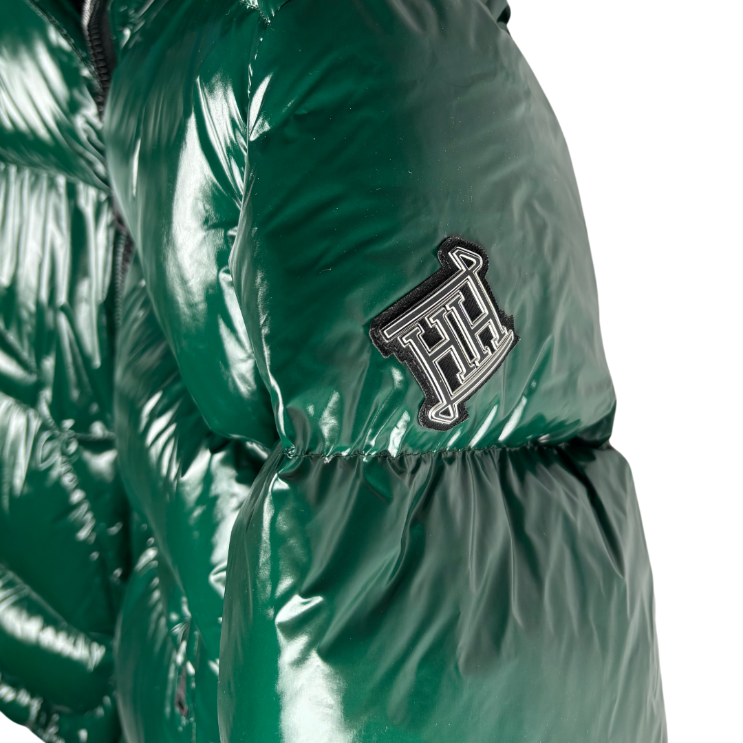 Herno Glossy Logo Puffer Jacket (Dark Green) (New)