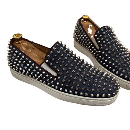 Christian Louboutin Louis Spike Loafer Sneakers (Navy Denim)