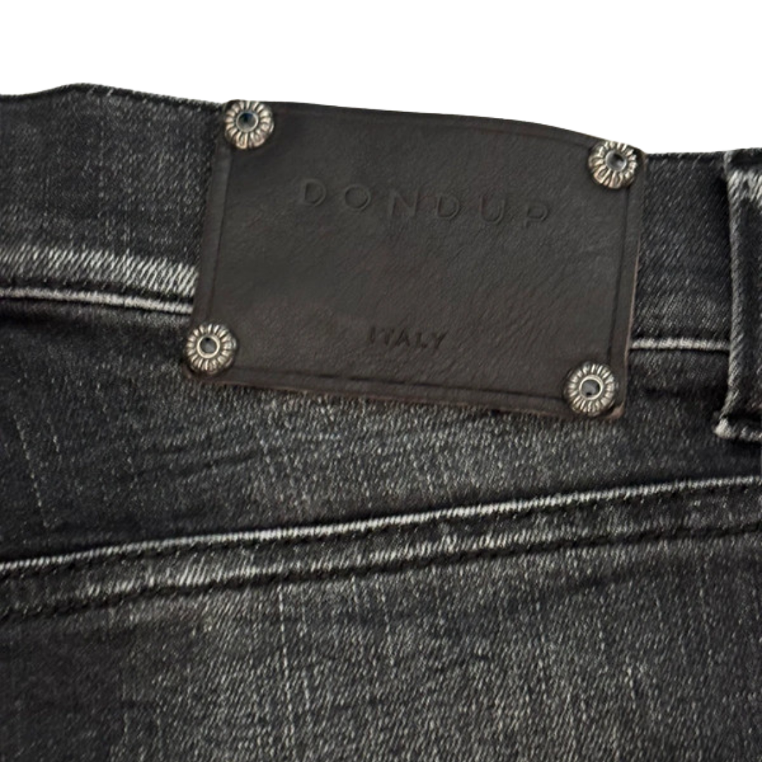 Dondup Mius Distressed Slim Fit Jeans (Dark Grey)