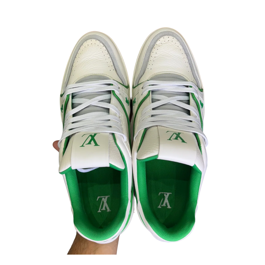 Louis Vuitton Trainer Sneakers (White Green)