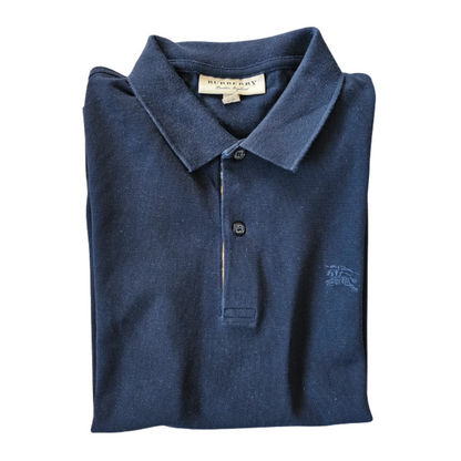 Burberry Long Sleeve Polo Shirt (Navy)
