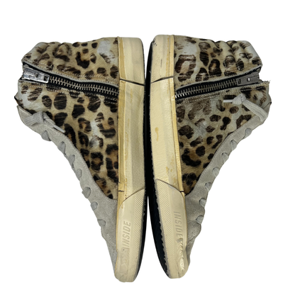 Golden Goose Slide High Top Leopard Sneakers (LADIES)