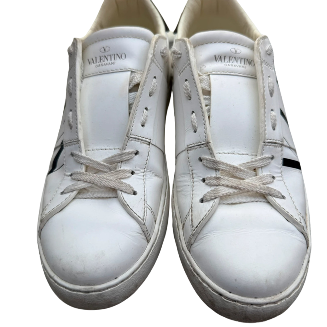 Valentino Garavani Open VLTN Sneakers (White Black) (Womens)
