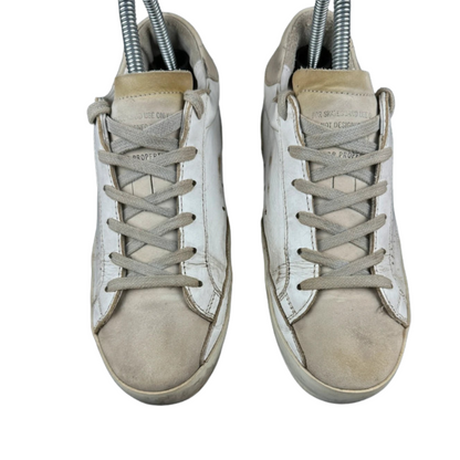 Golden Goose Superstar Sneakers (White Beige) (Women's)