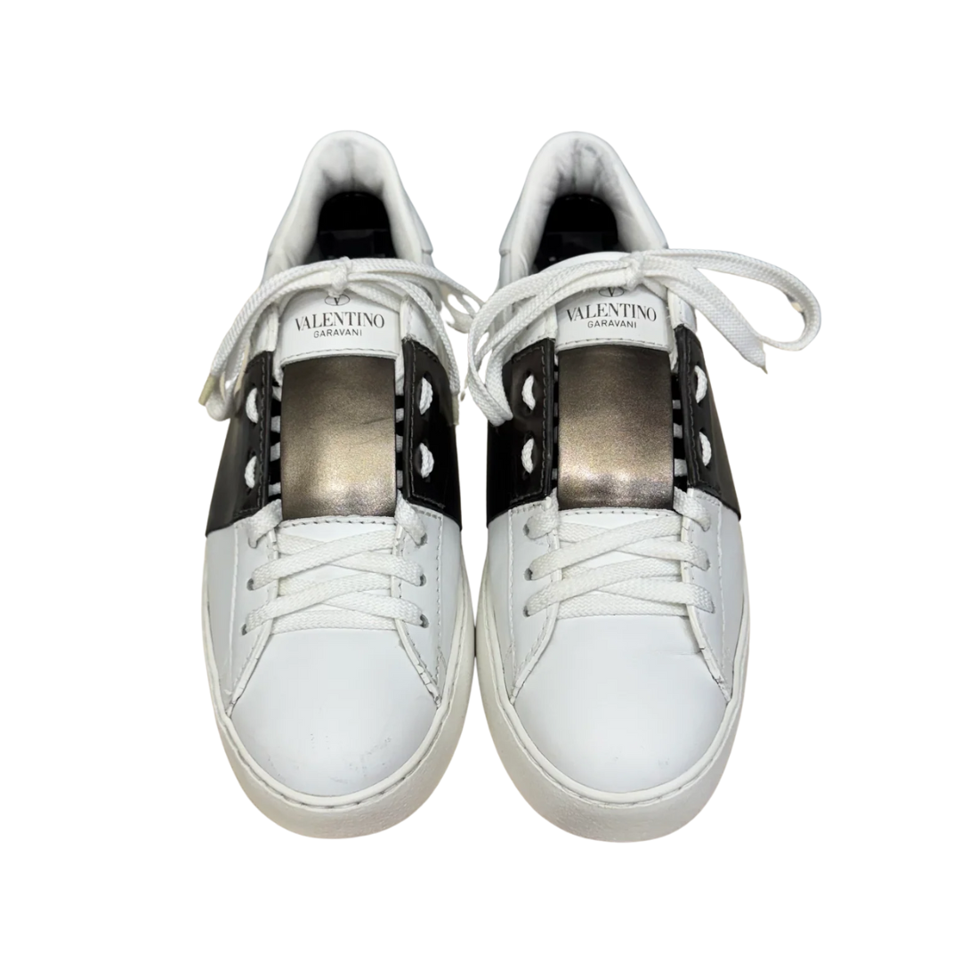 Valentino Garavani Open Sneakers (White Bronze) (Womens)