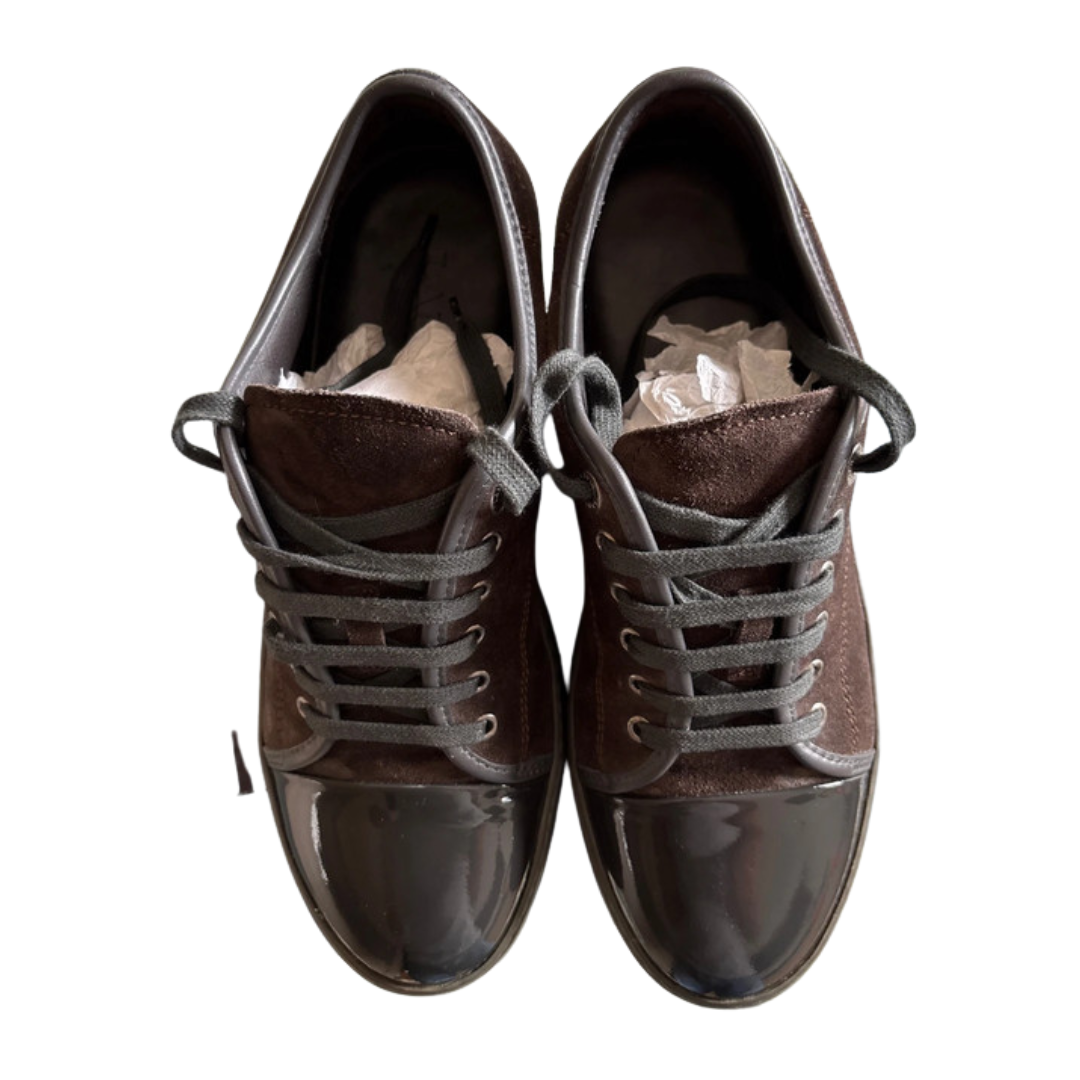 Lanvin Cap Toe Sneakers (Dark Brown)