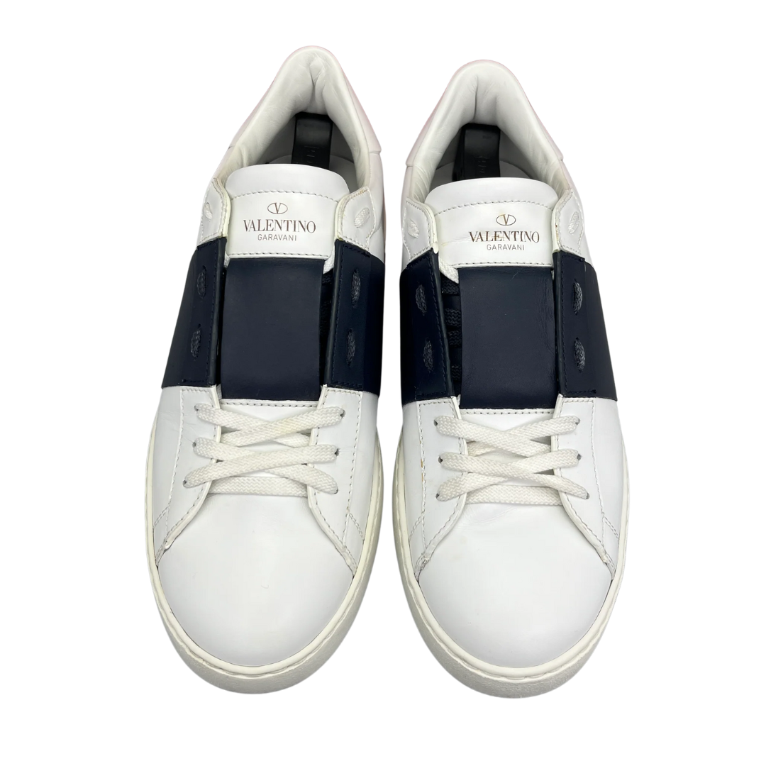 Valentino Garavani Open Sneakers (White Navy)