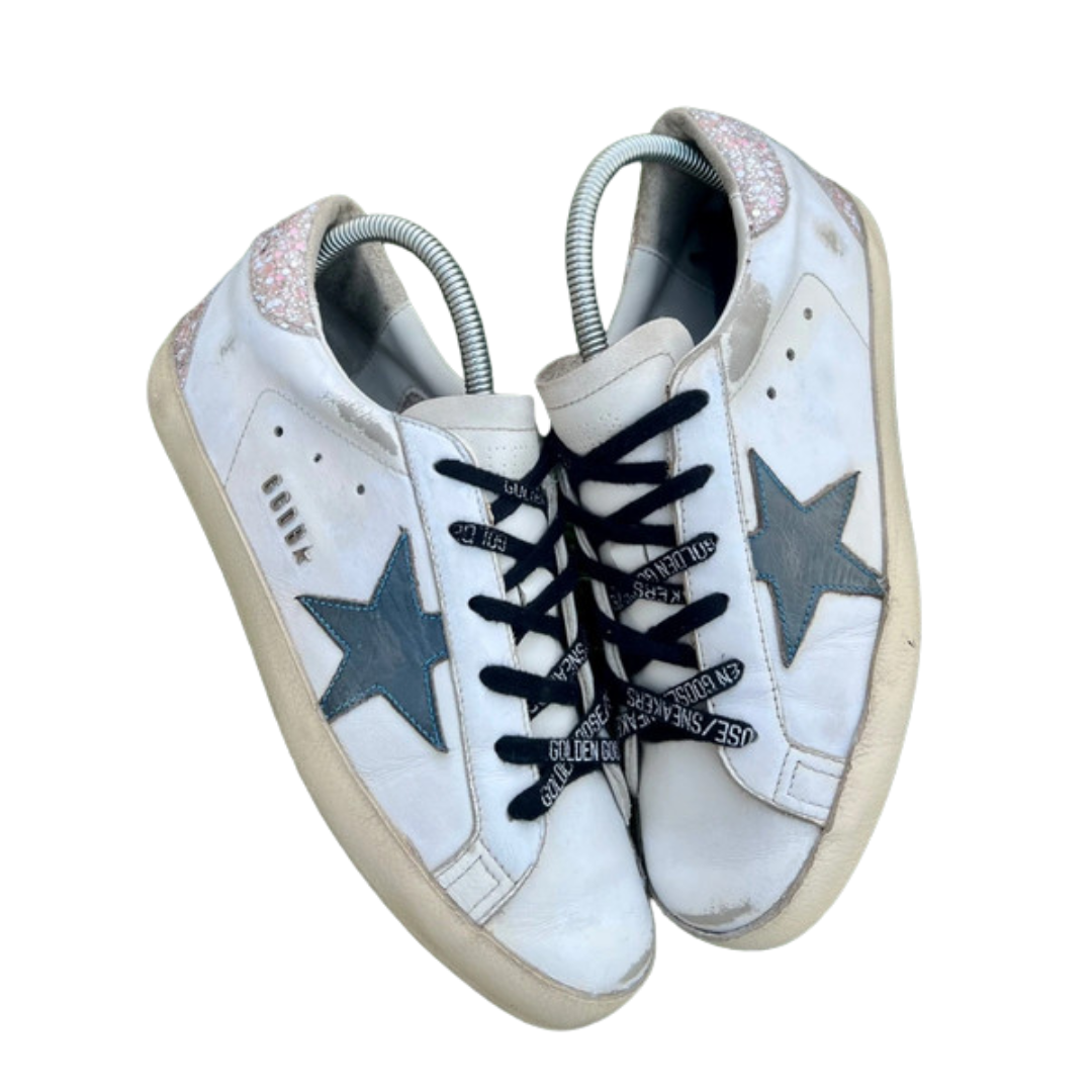 Golden Goose Superstar Sneakers (Pink Heel) (Women's)