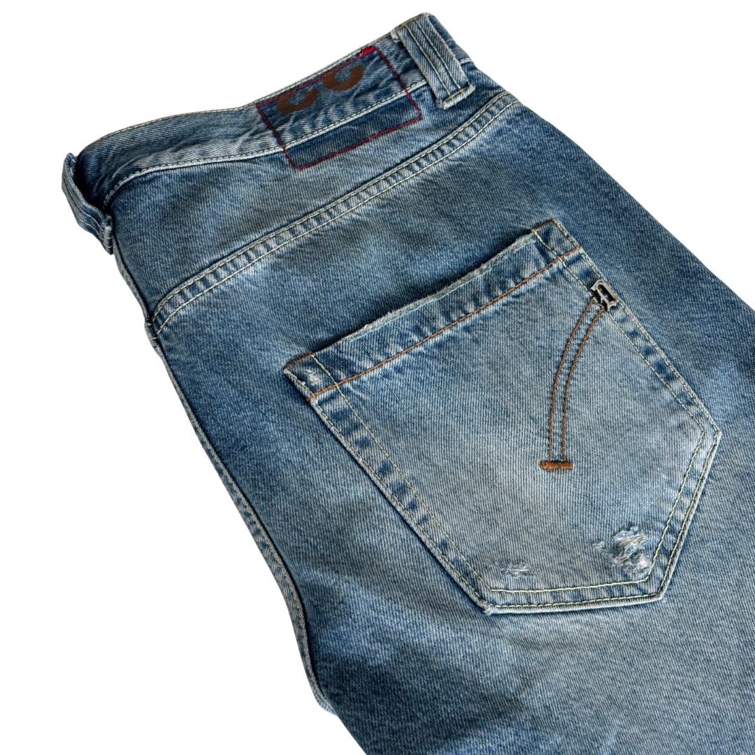 Dondup Mius Distressed Slim Fit Jeans (Blue)