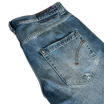 Dondup Mius Distressed Slim Fit Jeans (Blue)