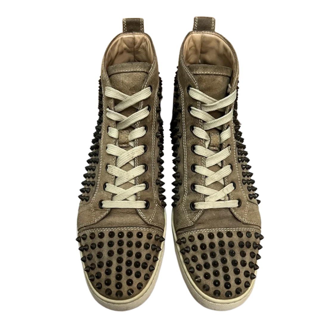 Christian Louboutin Louis Spike High Top Sneakers (Beige)