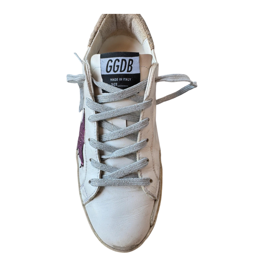 Golden Goose Superstar Sneakers (White Beige) (Womens)