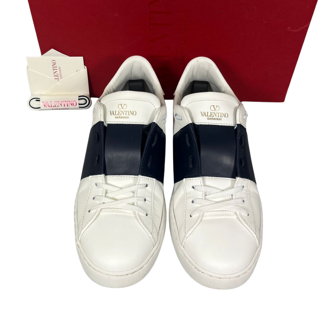 Valentino Garavani Open Sneakers (White Navy)