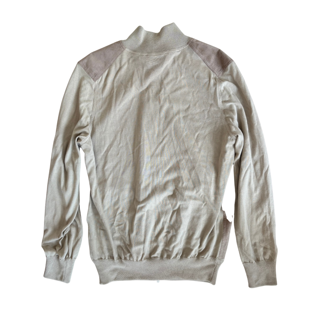 Gran Sasso Cashmere Suede Cardigan Jacket (Beige) (New)