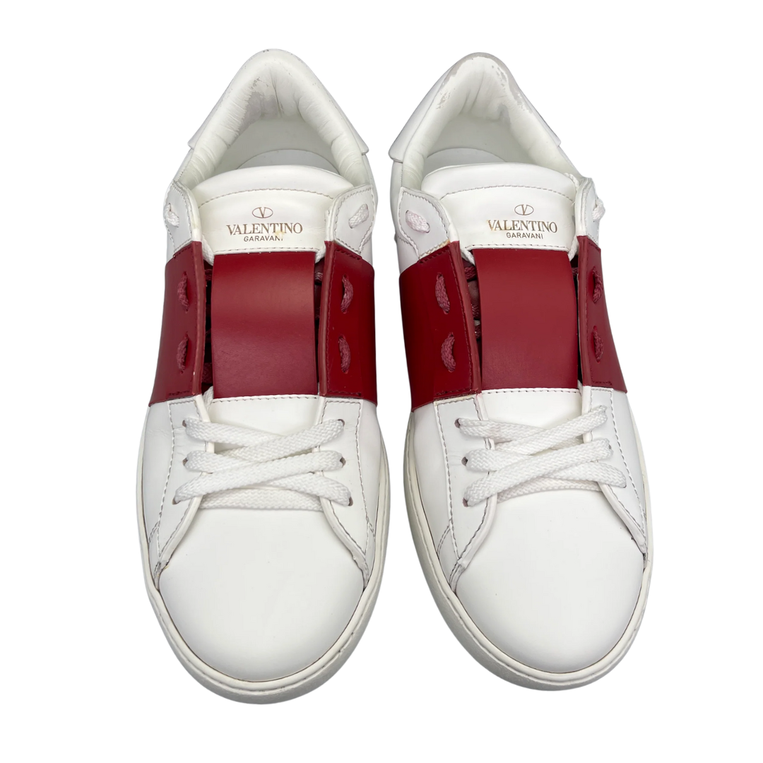 Valentino Garavani Open Sneakers (White Red)