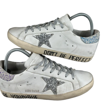 Golden Goose Special Edition Superstar Sneakers (White Glitter) (Womens)