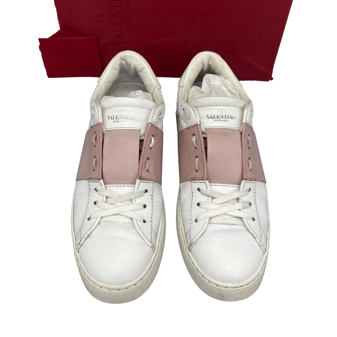 Valentino Garavani Open Sneakers (White Pink) (Womens)
