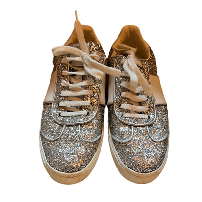 Valentino Garavani Flycrew Sneakers (Silver Glitter) (Womens)
