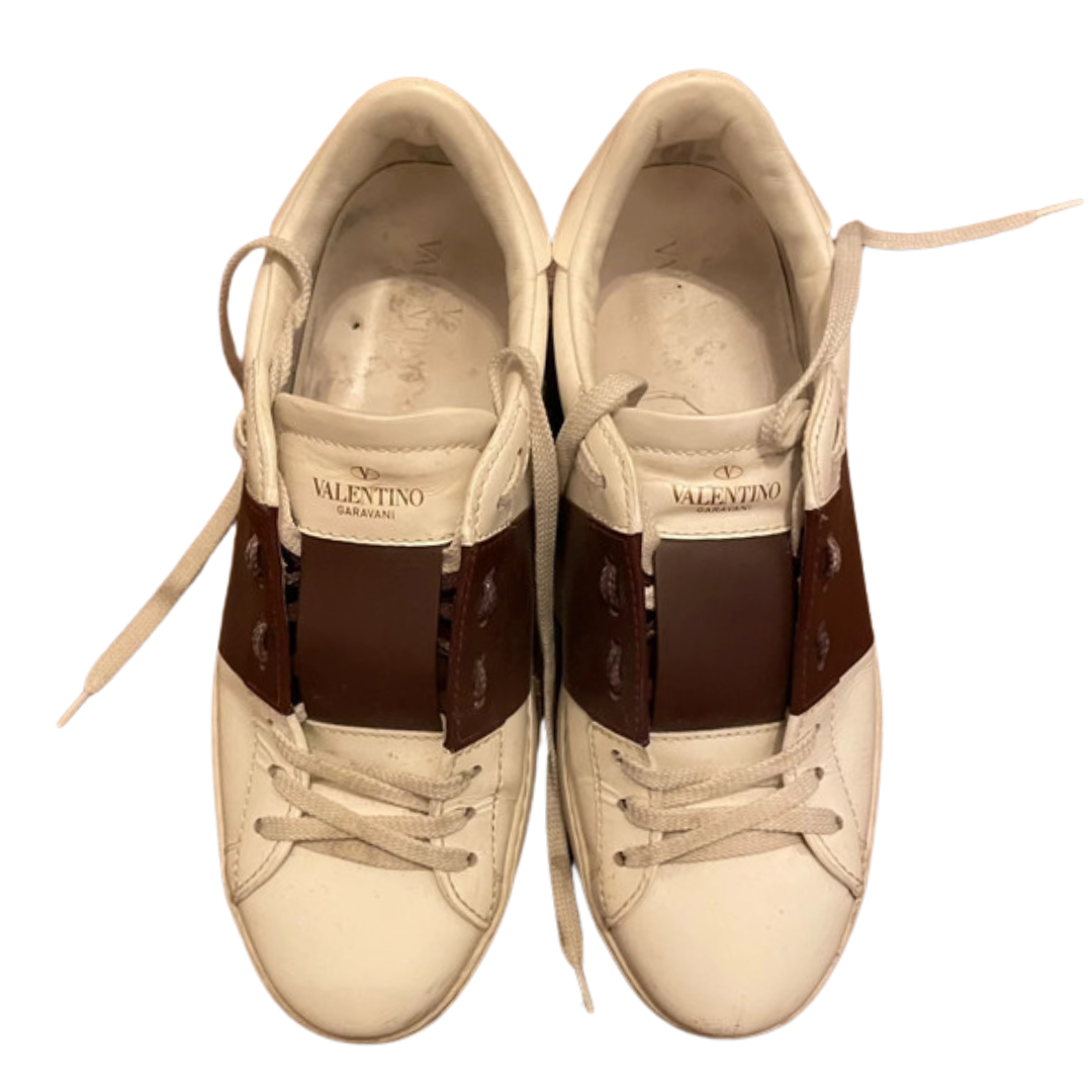 Valentino Garavani Open Sneakers (White Burgundy)
