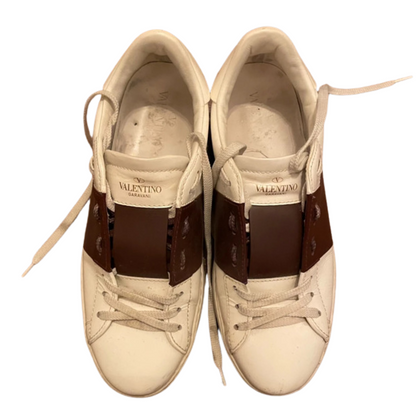 Valentino Garavani Open Sneakers (White Burgundy)