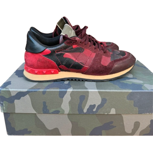 Valentino Camoflage Rockrunner Sneakers (Red)
