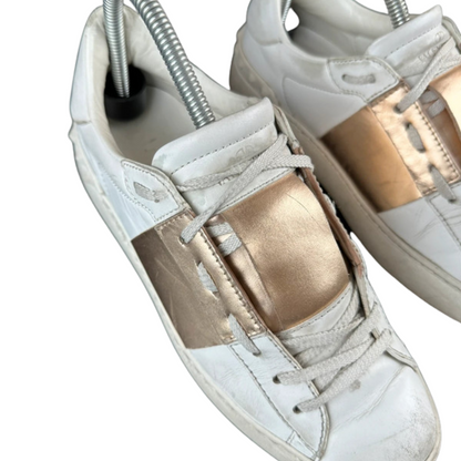 Valentino Garavani Open Sneakers (White Gold) (Women's)