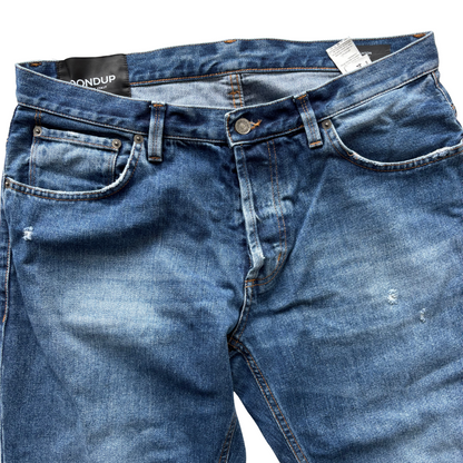 Dondup Brighton Distressed Carrot Fit Jeans (Navy)