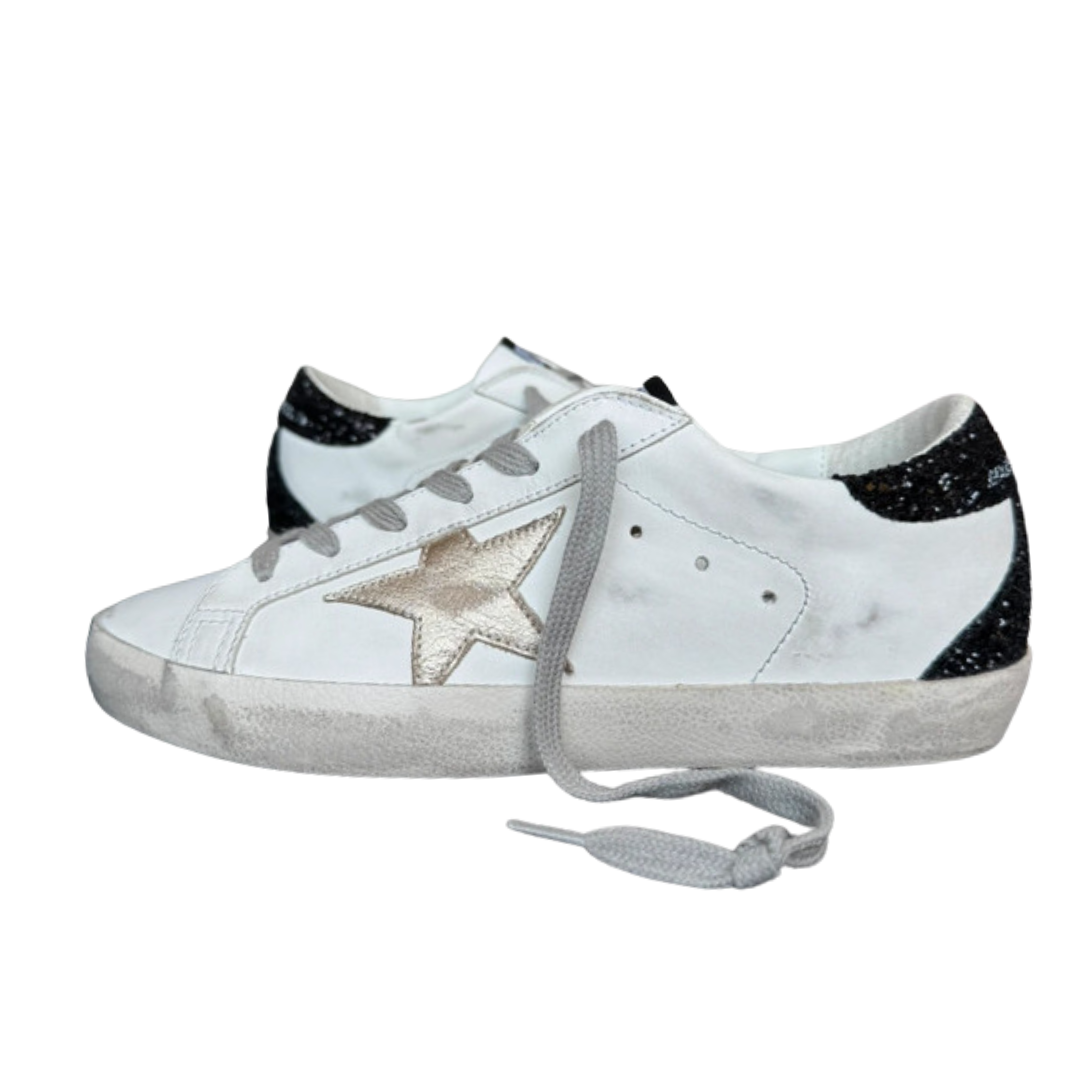 Golden Goose Superstar Sneakers (White Black) (New) (Womens)
