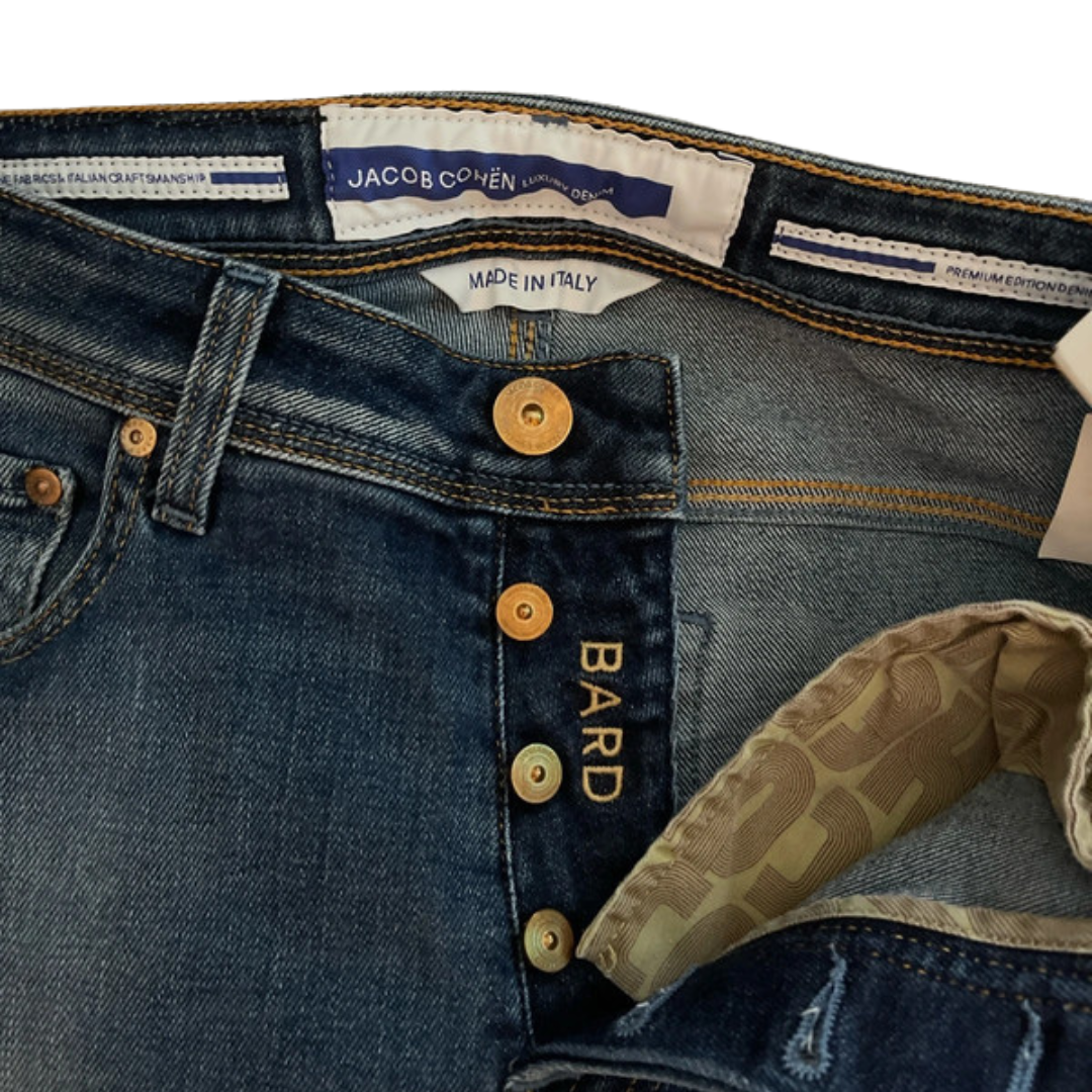 Jacob Cohën Bard Distressed Slim fit Jeans (Navy Blue)