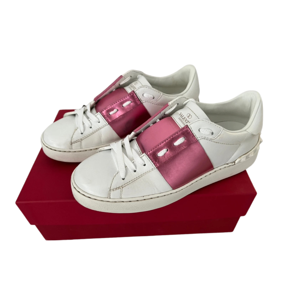 Valentino Garavani Open Sneakers (White Pink) (Womens)