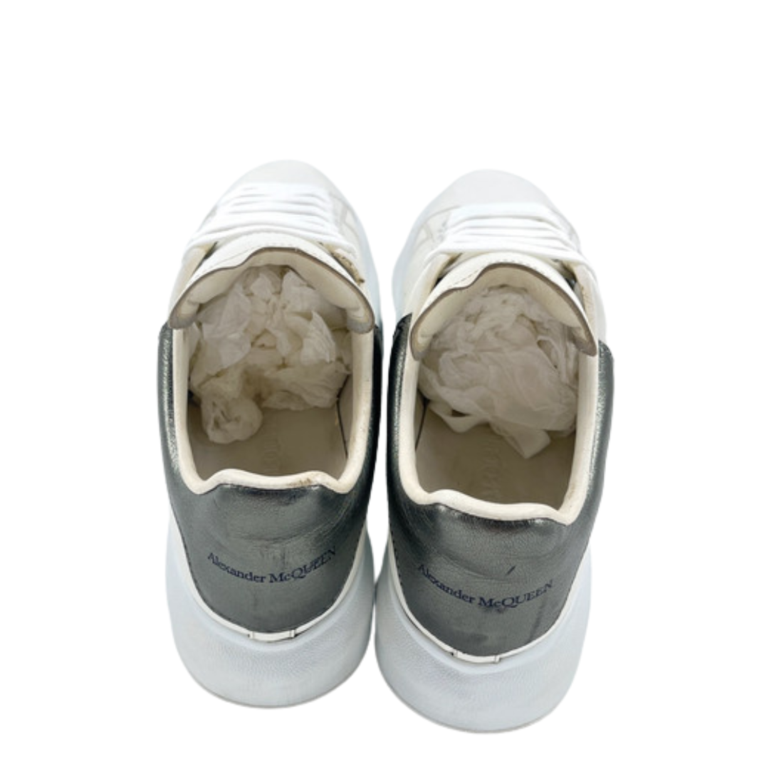 Alexander Mcqueen Oversize Sneakers (White Silver) (Womens)