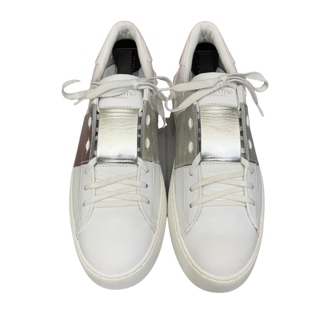 Valentino Garavani Open Sneakers (White Silver) (Womens)
