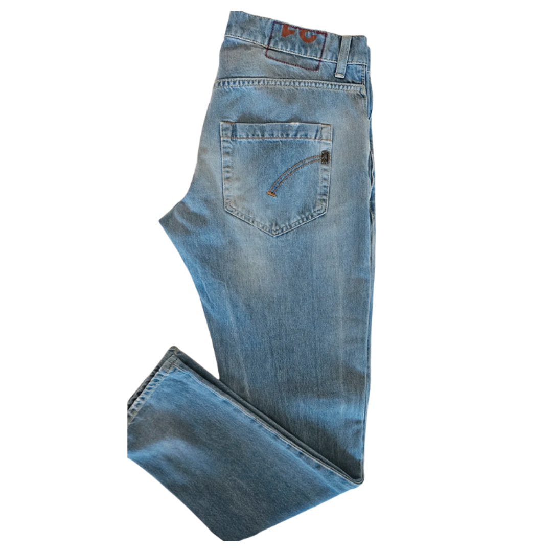 Dondup Mius Distressed Slim Fit Jeans (Blue)