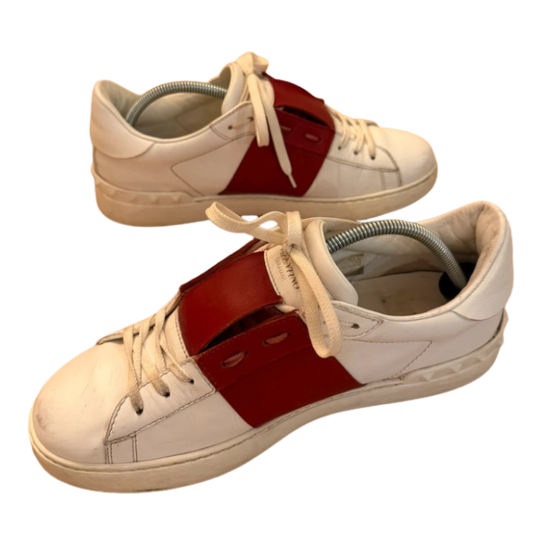 Valentino Garavani Open Sneakers (White Red)