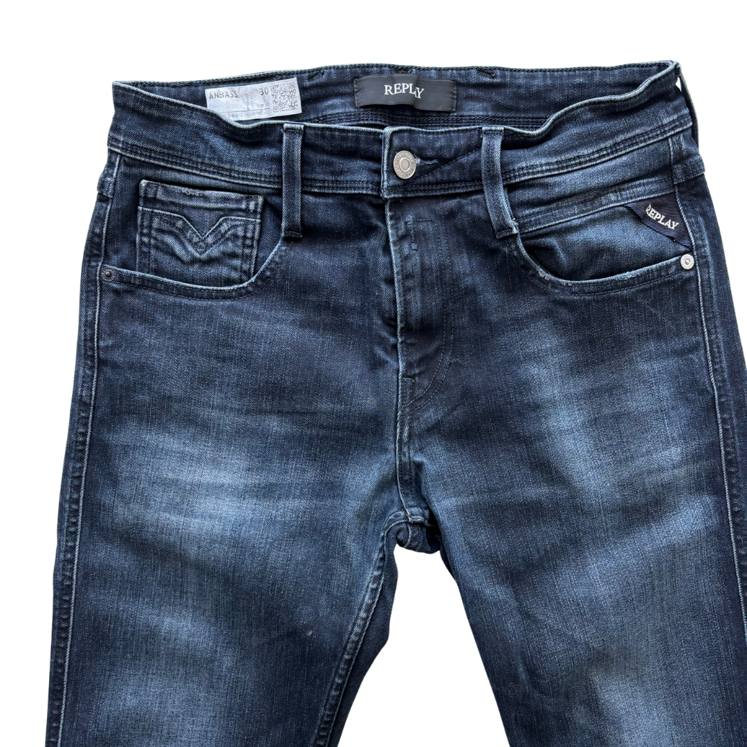 Replay Anbass Slim Fit Jeans (Navy)