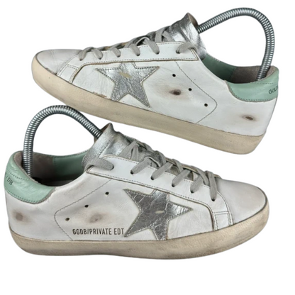 Golden Goose Special Edition Superstar Sneakers (White Mint) (Women's)