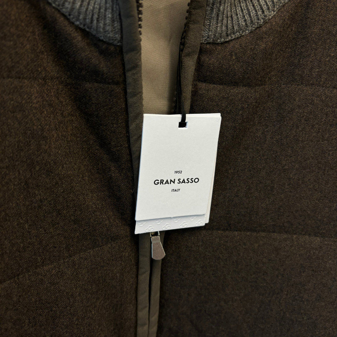 Gran Sasso Padded Cardigan (Grey & Brown) (New)