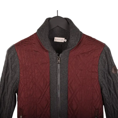 Moncler Maglione Tricot Cardigan Jacket (Burgundy Gray)